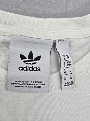 Adidas Men's White Trefoil T-Shirt M Cotton Crewneck