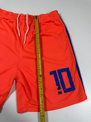 Adidas Orange Soccer Shorts M Elastic Waist Drawstring Polyester Thailand
