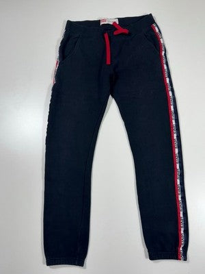 Levi'S Boys Black Jogger Pants Knit Tapered Leg Side Stripe Casual Logo