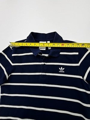 Adidas Jungen Poloshirt Navy Gestreift Jugend L Regular Knopfleiste