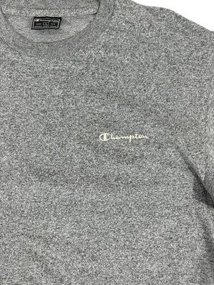 Champion Men's Heather Gray L Short Sleeve Crew T-Shirt Embroidered Logo