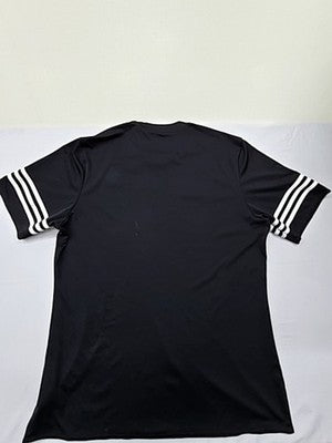 Adidas Men's Black Striped Short Sleeve Jersey Climacool Crew Neck