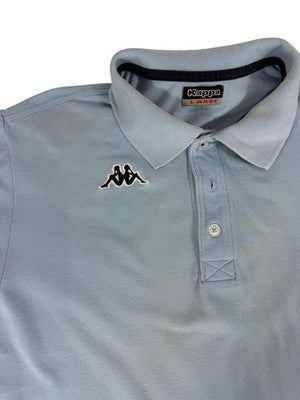Kappa Men's Light Blue Polo Shirt Large Short Sleeve Cotton