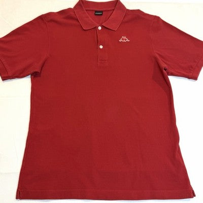 Kappa Men's Polo Shirt Red Cotton Size 5Xl Casual Sportswear