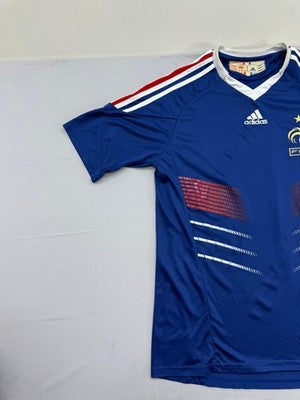 Adidas Women's Striped Climalite V-Neck Jersey Tee Small Blue