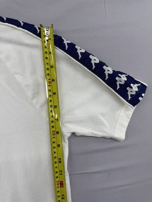 Kappa Men's White Stripe Short Sleeve T-Shirt L Regular Cotton