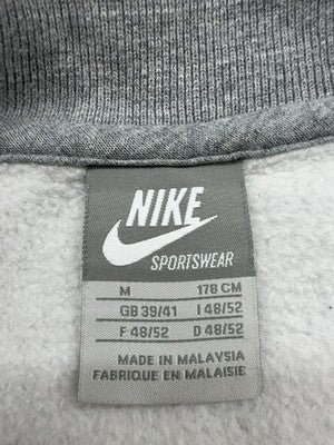 Nike Men's M Grey Striped Full-Zip Fleece Hoodie Sportswear