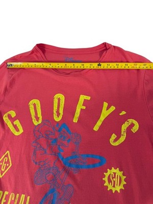 Disney Goofy Mickey Mouse Red Short Sleeve T-Shirt Size L