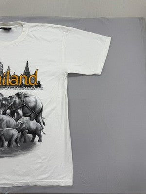 SP Super Vintage Thailand Elephant T-Shirt Men XL White Cotton