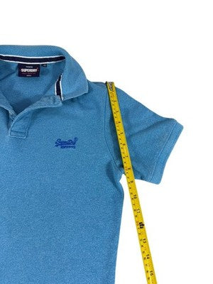 Superdry Men's Small Royal Blue Cotton Polo Shirt
