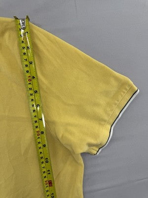 Kappa Men's Yellow Cotton Polo Shirt L Reg Short Sleeve Tipped Collar