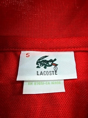 Lacoste Red Cotton Polo Shirt Men Short Sleeve Size 5 France