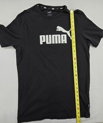 Puma Essentials Men's Black Logo Tee S Short Sleeve Cotton
