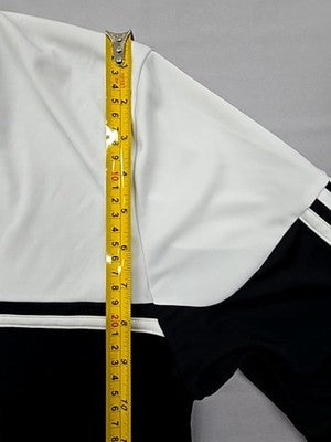 Adidas Men's M Black White Striped V-Neck Climalite Jersey Short Sleeve