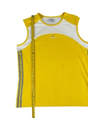 Adidas Women's L Yellow White Athletic Tank Top Sleeveless