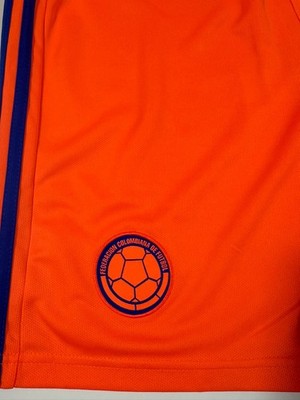 Adidas Orange Soccer Shorts M Elastic Waist Drawstring Polyester Thailand