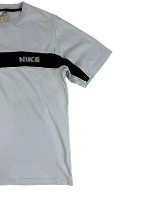 Nike SB Grey Stripe Crewneck Short Sleeve Cotton T-Shirt M