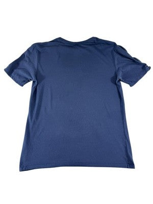 Nike Navy Stripe Short Sleeve Cotton T-Shirt Men's L Crew Embroidered