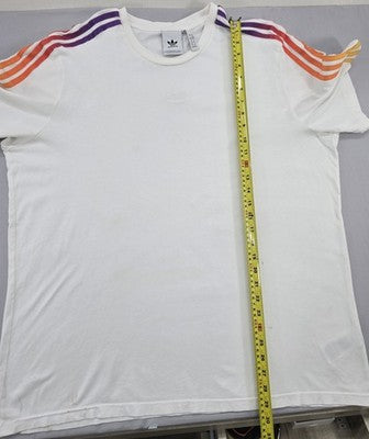 Adidas Originals Men's XL White 3-Stripes Cotton T-Shirt
