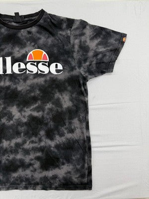 Ellesse Black Tie Dye Women's T-Shirt UK 12 Short Sleeve Logo