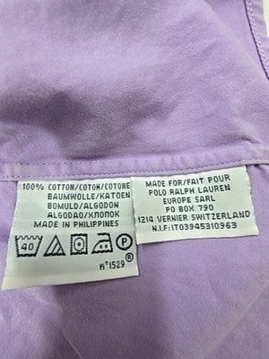 Polo Purple Slim Fit Long Sleeve Button Down Shirt S Cotton