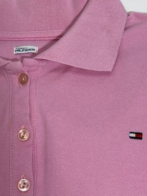 Tommy Hilfiger Men's Golf Polo Shirt L Classic Pink Cotton Short Sleeve Casual