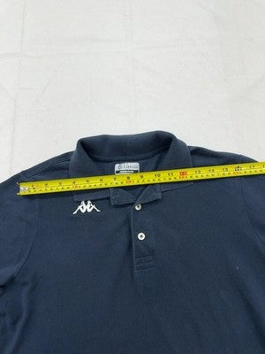 Kappa Men's Navy Blue Polo Shirt Medium Short Sleeve Cotton
