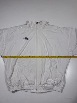 Umbro White Track Jacket XL Full Zip Polyester Sports