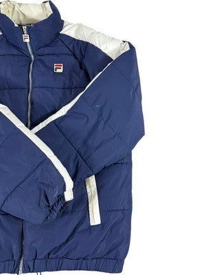 Fila Men's Navy Blue Puffer Jacket Size L Vintage Winter