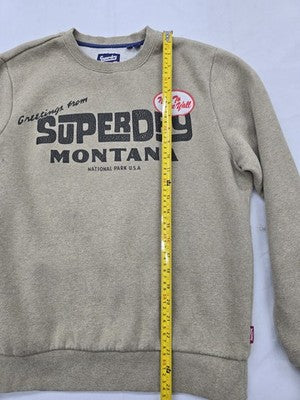 Superdry Men's Montana Grey Crewneck Graphic Sweatshirt M