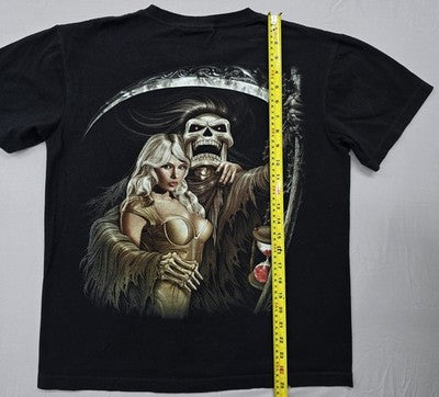 Grim Reaper Unisex Black Short Sleeve Graphic T-Shirt Regular Crewneck