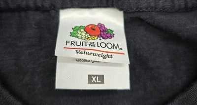 Fruit of the Loom Men's Black Motocross T-Shirt XL Vintage Cotton Short Sleeve