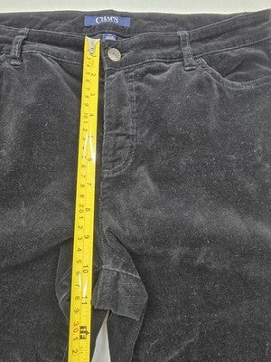 Chaps Madden Straight Corduroy Pants Black Petite 14P Slimming