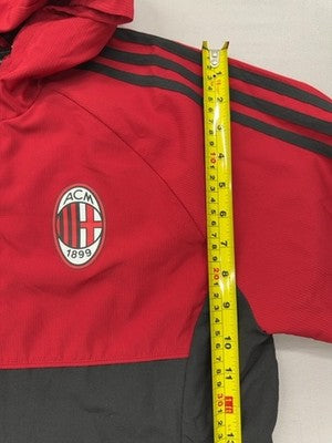 Adidas AC Milan Red Black Full Zip Track Jacket Hooded S Men Soccer