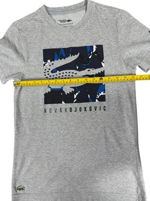 Lacoste Novak Djokovic Tennis T-Shirt XS Grey Crewneck Cotton