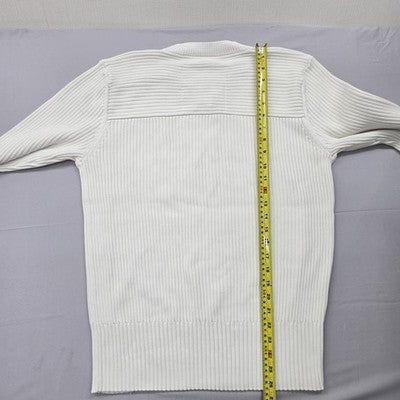 G-Star White Crewneck Ribbed Knit Sweater XL 100% Cotton