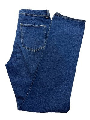 Zara Wide Leg Women Jeans Button Fly High Rise Front Patch Pockets