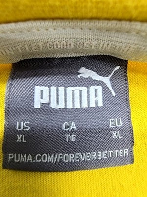 Puma Yellow Printed Fleece Sweatshirt XL Long Sleeve Men Crewneck