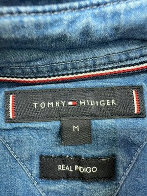 Tommy Hilfiger Men's Real Indigo Denim Button-Down Shirt M Long Sleeve