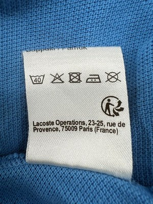 Lacoste Slim Fit Navy Polo Shirt M Short Sleeve Cotton France