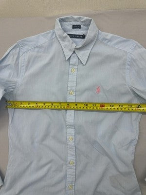 Ralph Lauren Women's Skinny Fit Light Blue Oxford Shirt Sz 4 Pony Logo