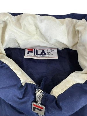 Fila Men's Navy Blue Puffer Jacket Size L Vintage Winter