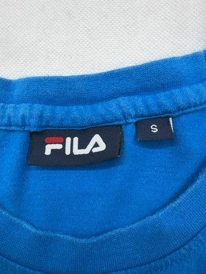 Fila Blue Stripe Cotton T-Shirt S Short Sleeve Crewneck Logo