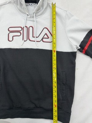 Fila Men's Color Block Pullover Hoodie L Grey/Black/Red