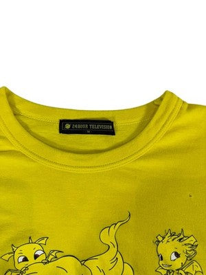 Vintage 24Hr TV Yellow Angel Anime T-Shirt M Women Cotton Crew Neck