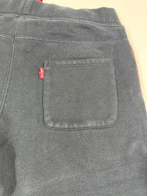 Levi'S Boys Black Jogger Pants Knit Tapered Leg Side Stripe Casual Logo