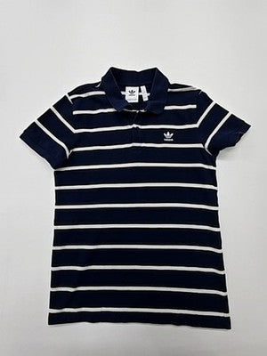 Adidas Jungen Poloshirt Navy Gestreift Jugend L Regular Knopfleiste