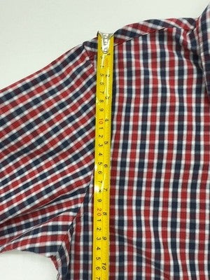 Tommy Jeans Hombres Rojo Azul Camisa a Cuadros Abotonada Talla M Estado...