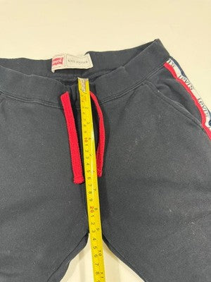 Levi'S Boys Black Jogger Pants Knit Tapered Leg Side Stripe Casual Logo