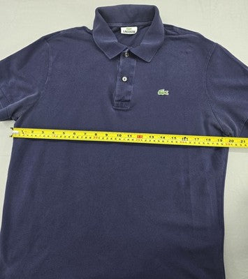 Lacoste Slim Fit Navy Polo Shirt Short Sleeve Size 5 Men DH4762-99
